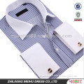 men's luxury uniform shirt with different white collar and white double cuffs